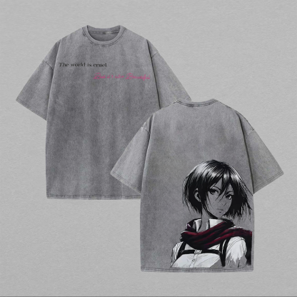 Mikasa Ackerman Printed Unisex Washed T-Shirt