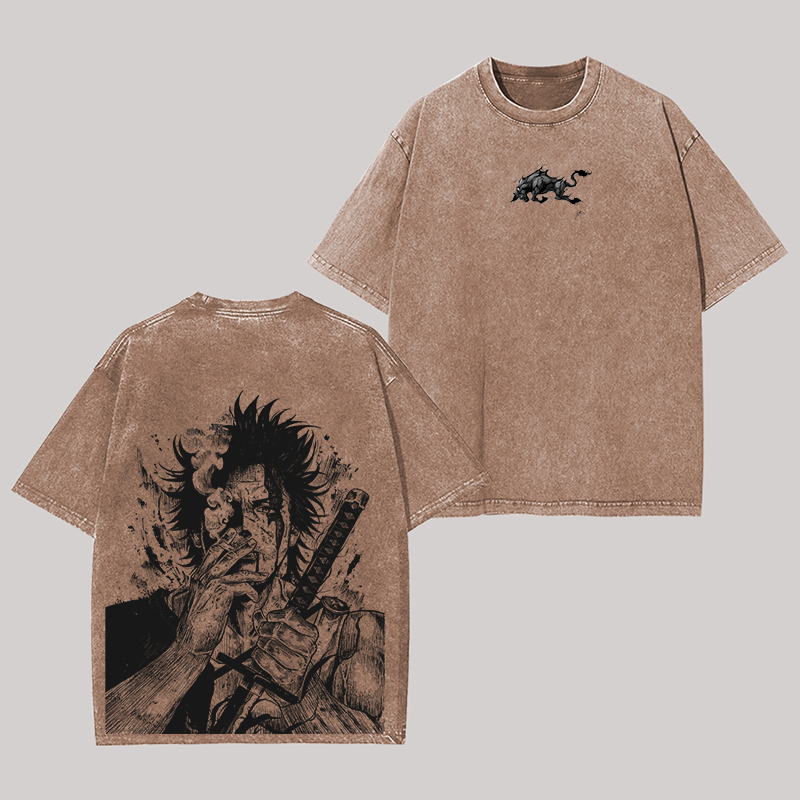 Black Clover Printed Unisex Washed T-Shirt