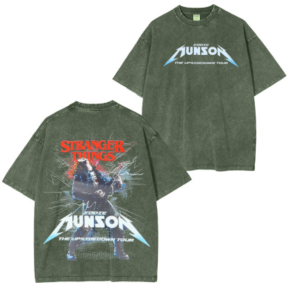 Stranger Things Eddie Munson Unisex Washed T-Shirt