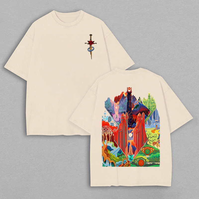 The Lord of the Rings Middle-earth Printed Unisex Oversized T-shirt