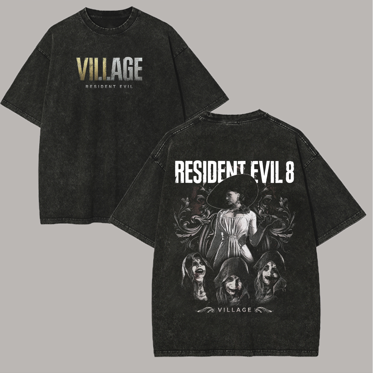 Resident Evil Village / Resident Evil 8 Printed Unisex Washed T-Shirt