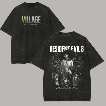 Resident Evil Village / Resident Evil 8 Printed Unisex Washed T-Shirt