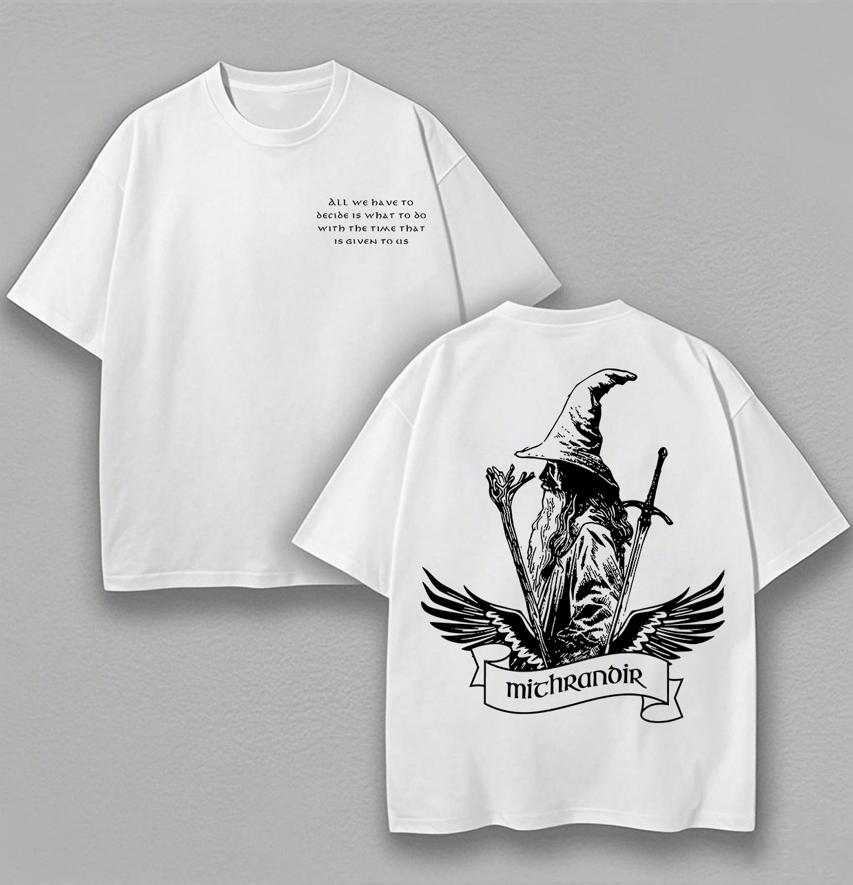 The Lord Of The Rings Gandalf Printed Unisex Oversized T-shirt