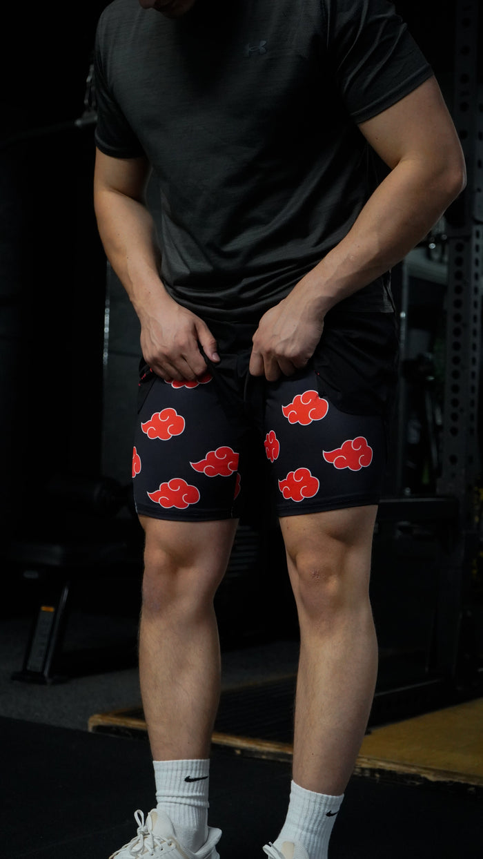 Red Clouds Anime Printed Men's Shorts