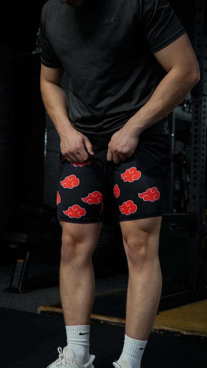 Red Clouds Anime Printed Men's Shorts