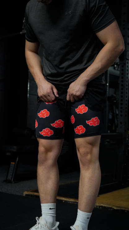 Red Clouds Anime Printed Men's Shorts