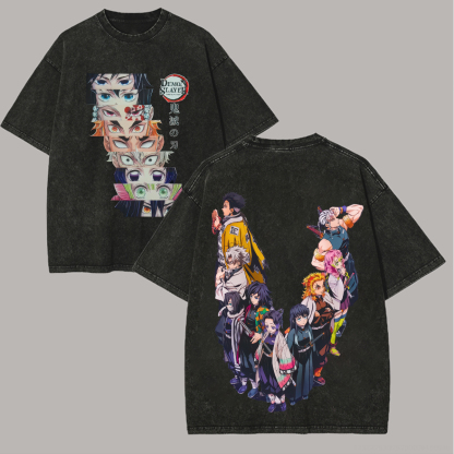 Demon Slayer Printed Unisex Washed T-Shirt