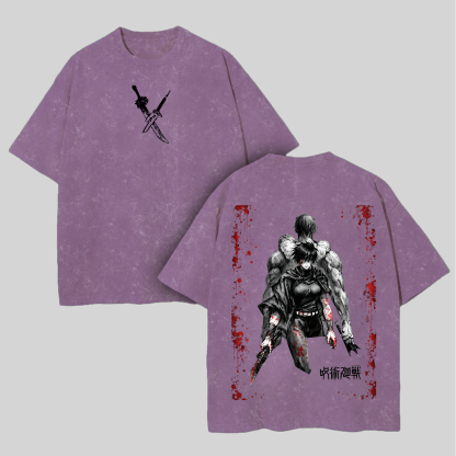 Jujutsu Kaisen Printed Unisex Washed T-Shirt