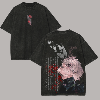 Tokyo Ghoul Printed Unisex Washed T-Shirt