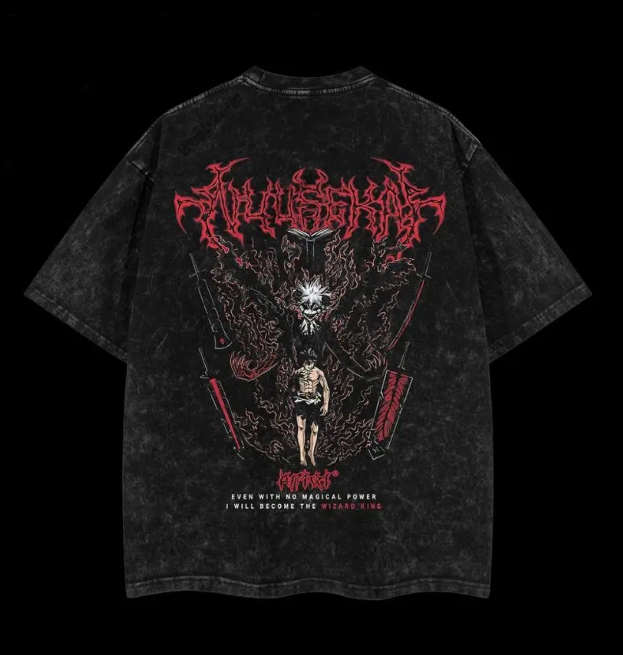 Black Clover Printed Unisex Washed T-Shirt