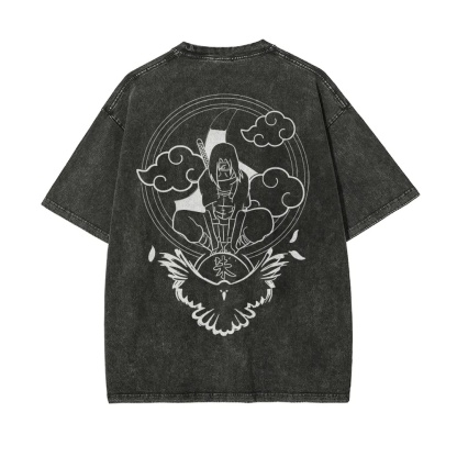 Naruto Itachi Uchiha Oversize Washed T-Shirt- Unisex