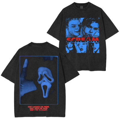 Scream Printed Unisex Washed T-Shirt