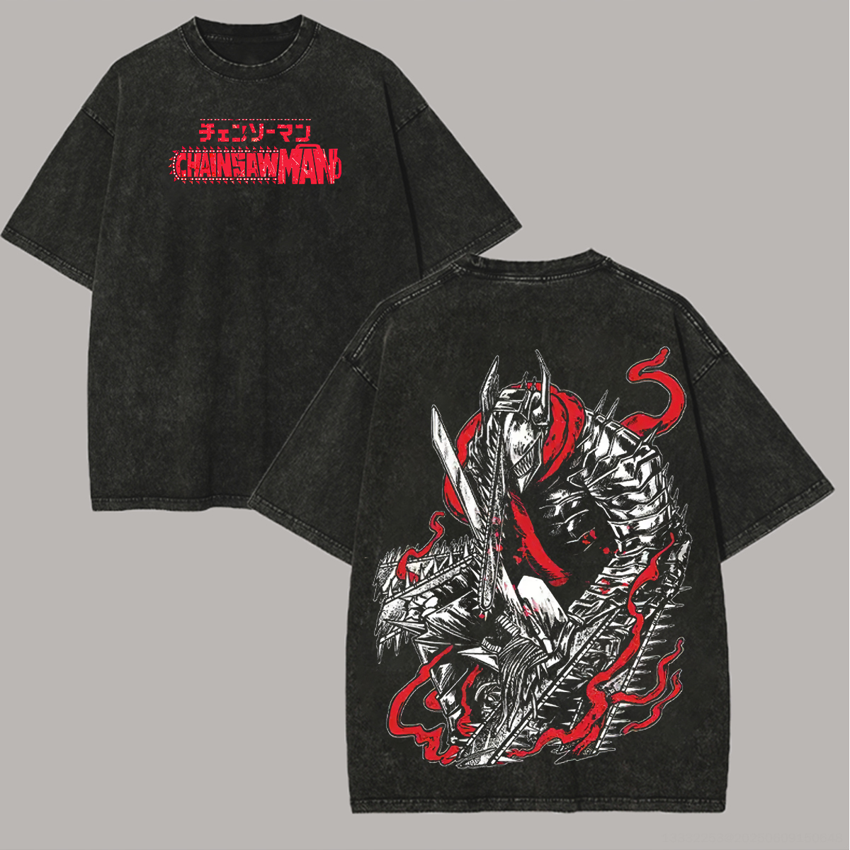 Chainsaw Man Printed Unisex Washed T-Shirt