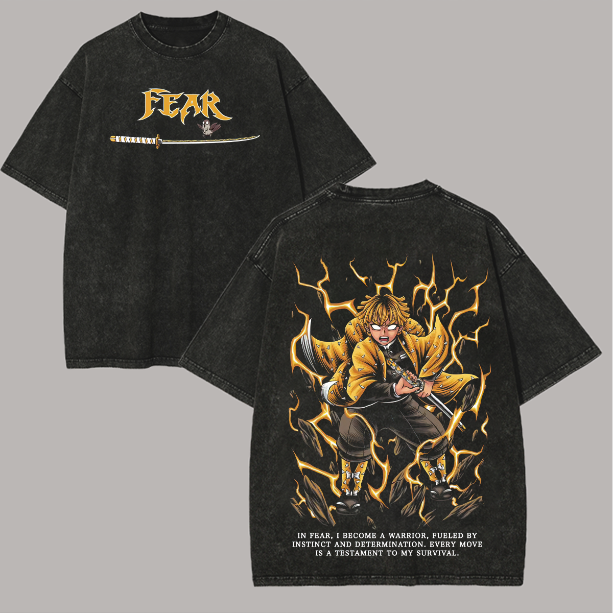 Zenitsu Agatsuma Printed Unisex Washed T-Shirt