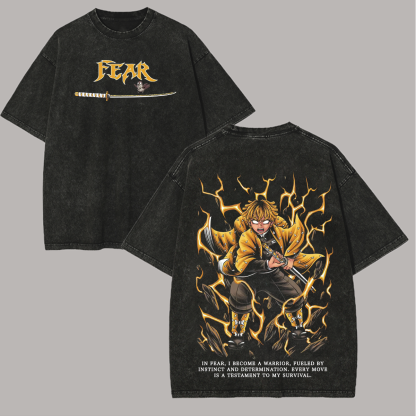 Zenitsu Agatsuma Printed Unisex Washed T-Shirt