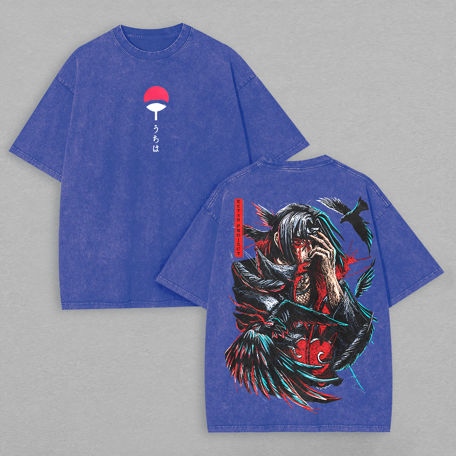 Uchiha Itachi Naruto Printed Unisex Washed T-Shirt
