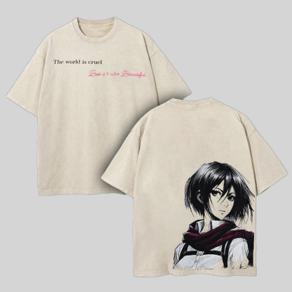 Mikasa Ackerman Printed Unisex Washed T-Shirt
