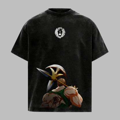 Seven Deadly Sins Escanor Printed Unisex Washed T-Shirt