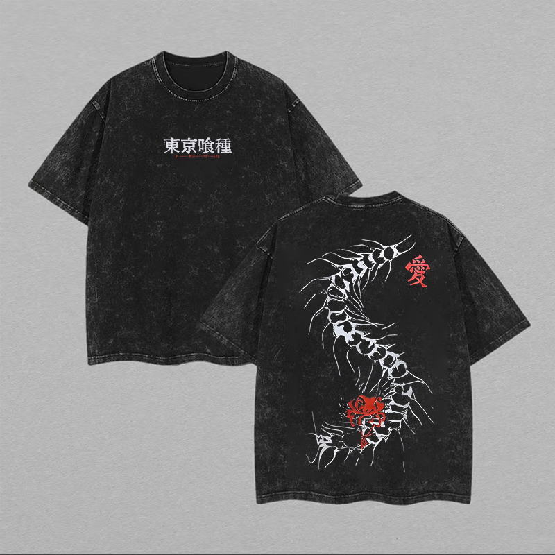 Tokyo Ghoul Printed Unisex Washed T-Shirt