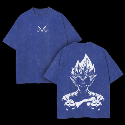 Retro Limited Vegeta Dragon Ball Oversize Washed T-Shirt- Unisex