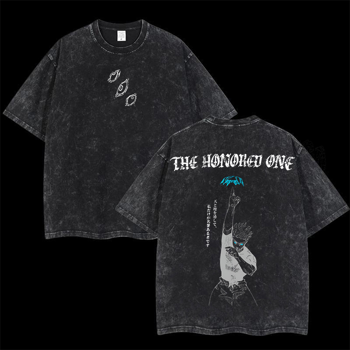 The Honored One Anime Printed Oversize Washed T-Shirt