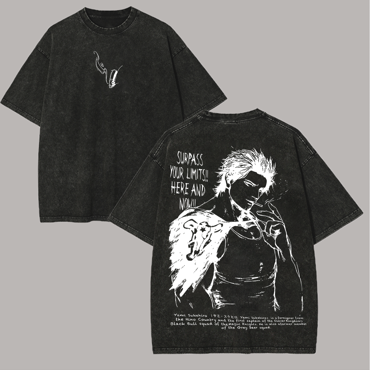 Black Clover Printed Unisex Washed T-Shirt