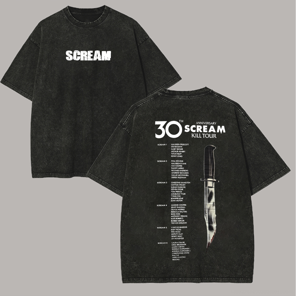 Scream Printed Unisex Washed T-Shirt