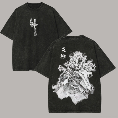 Demon Slayer Printed Unisex Washed T-Shirt