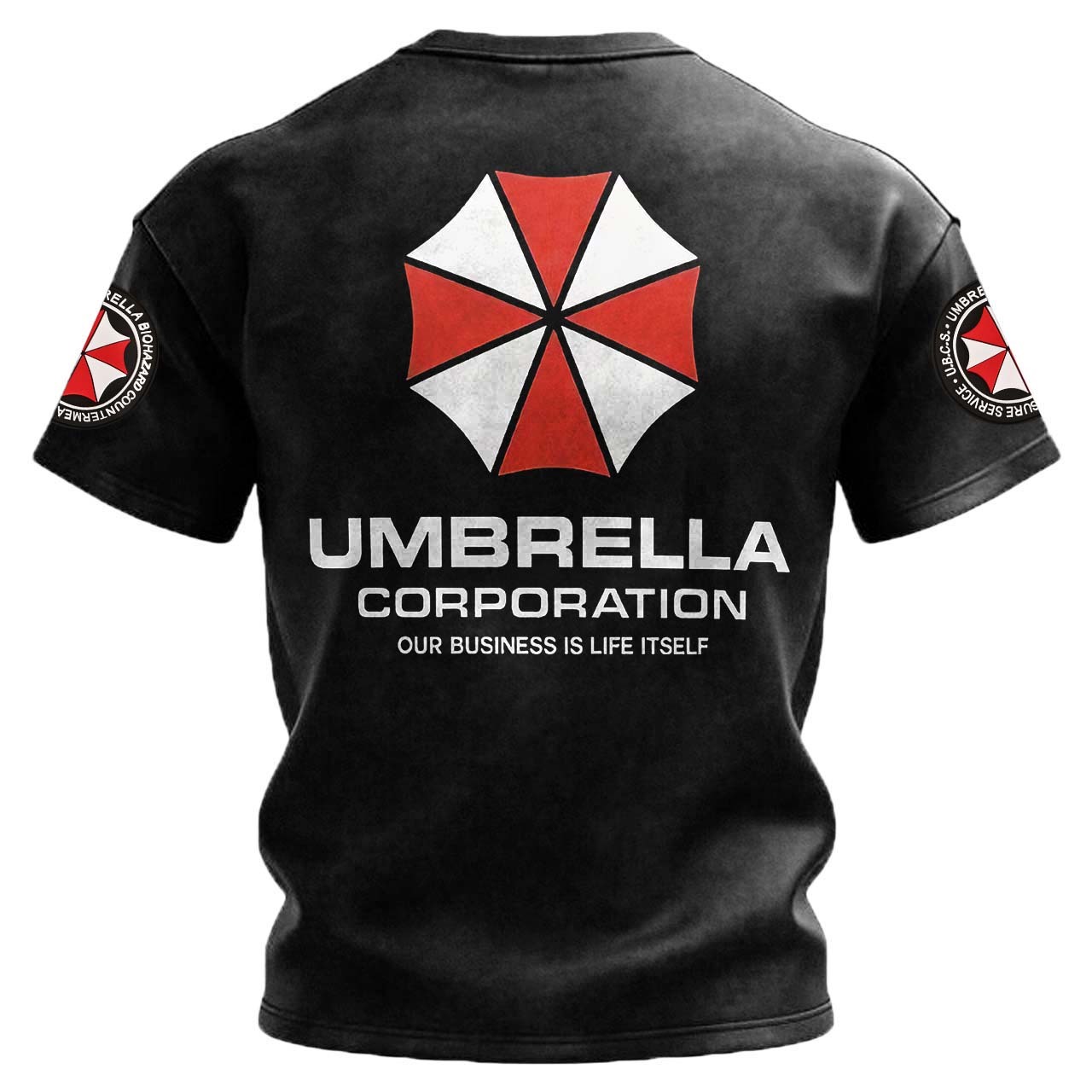 Resident Evil Umbrella Corporation Printed Unisex Washed T-Shirt
