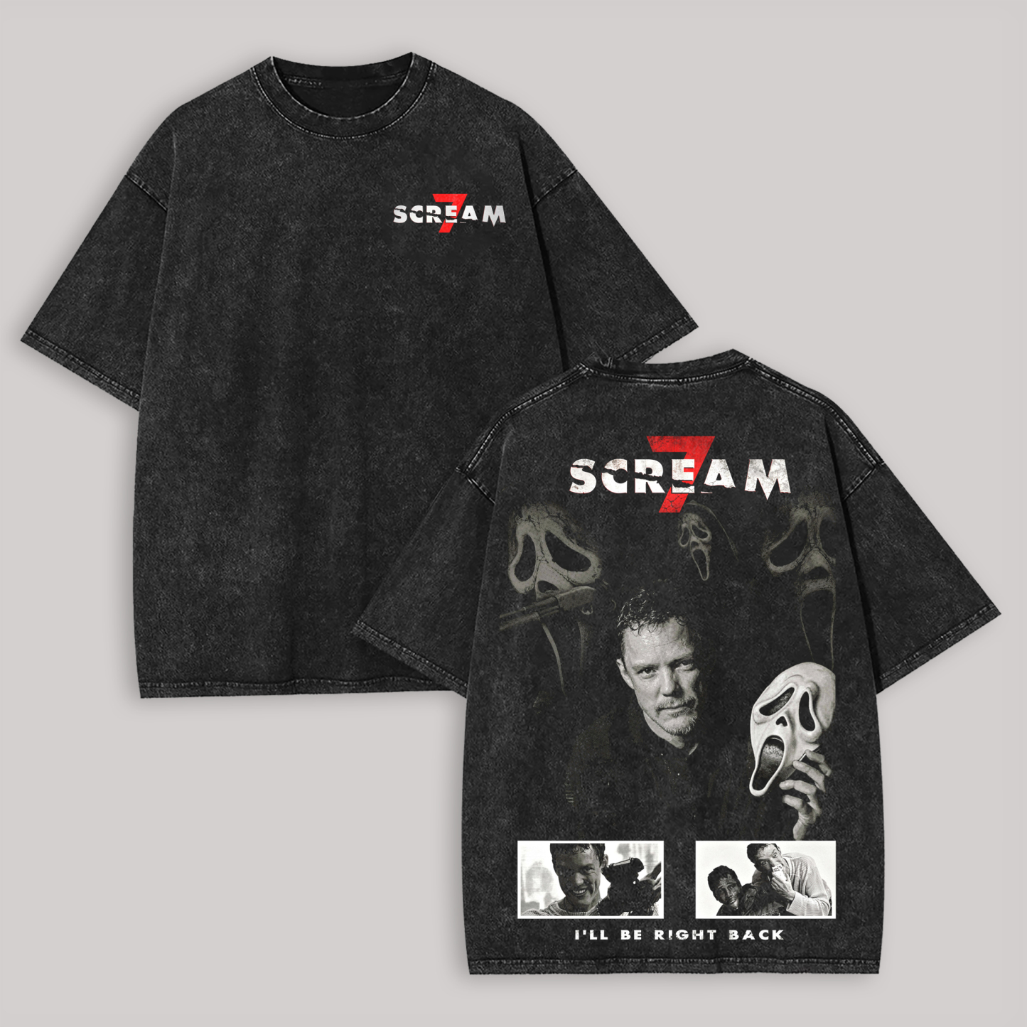 Scream 7 Printed Unisex Washed T-Shirt