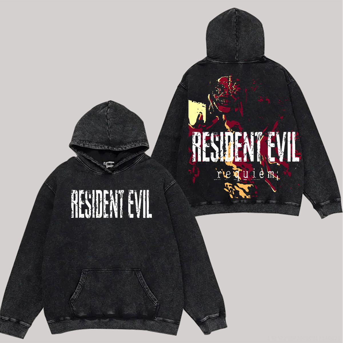 Resident Evil Printed Unisex Washed Hoodie