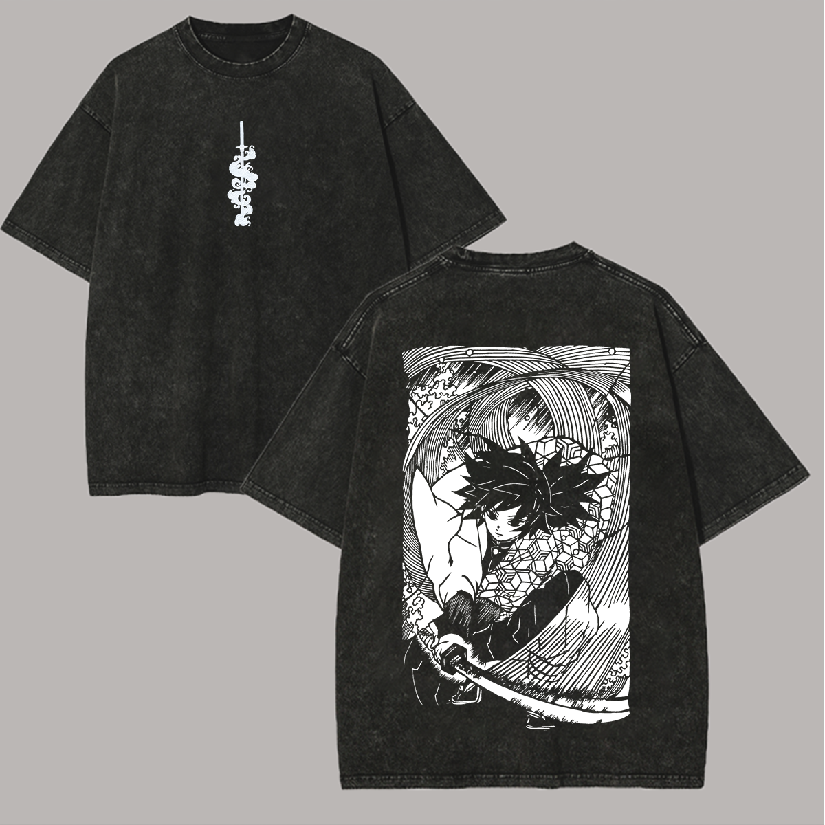 Demon Slayer Printed Unisex Washed T-Shirt