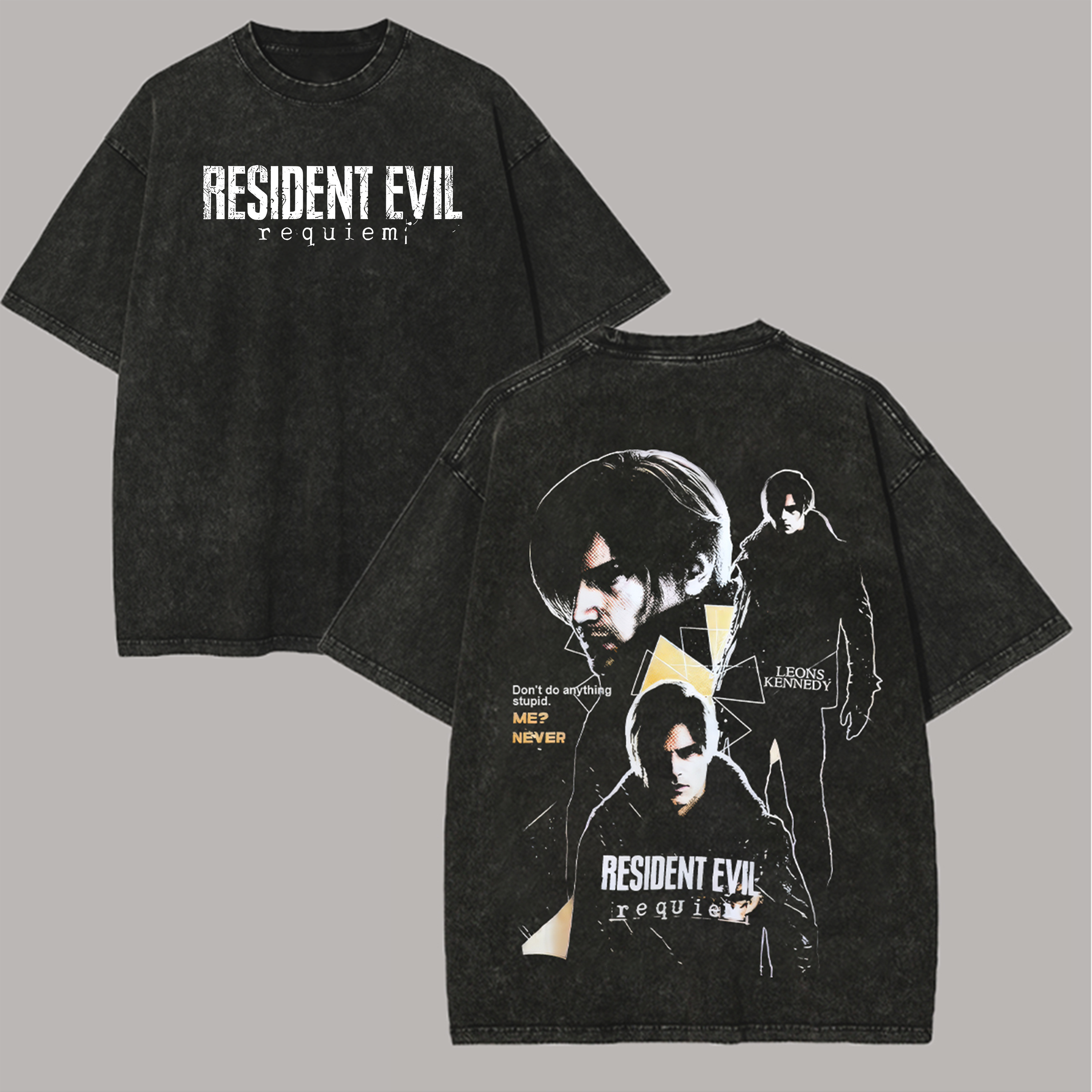 Resident Evil Leon S. Kennedy Printed Unisex Washed T-Shirt