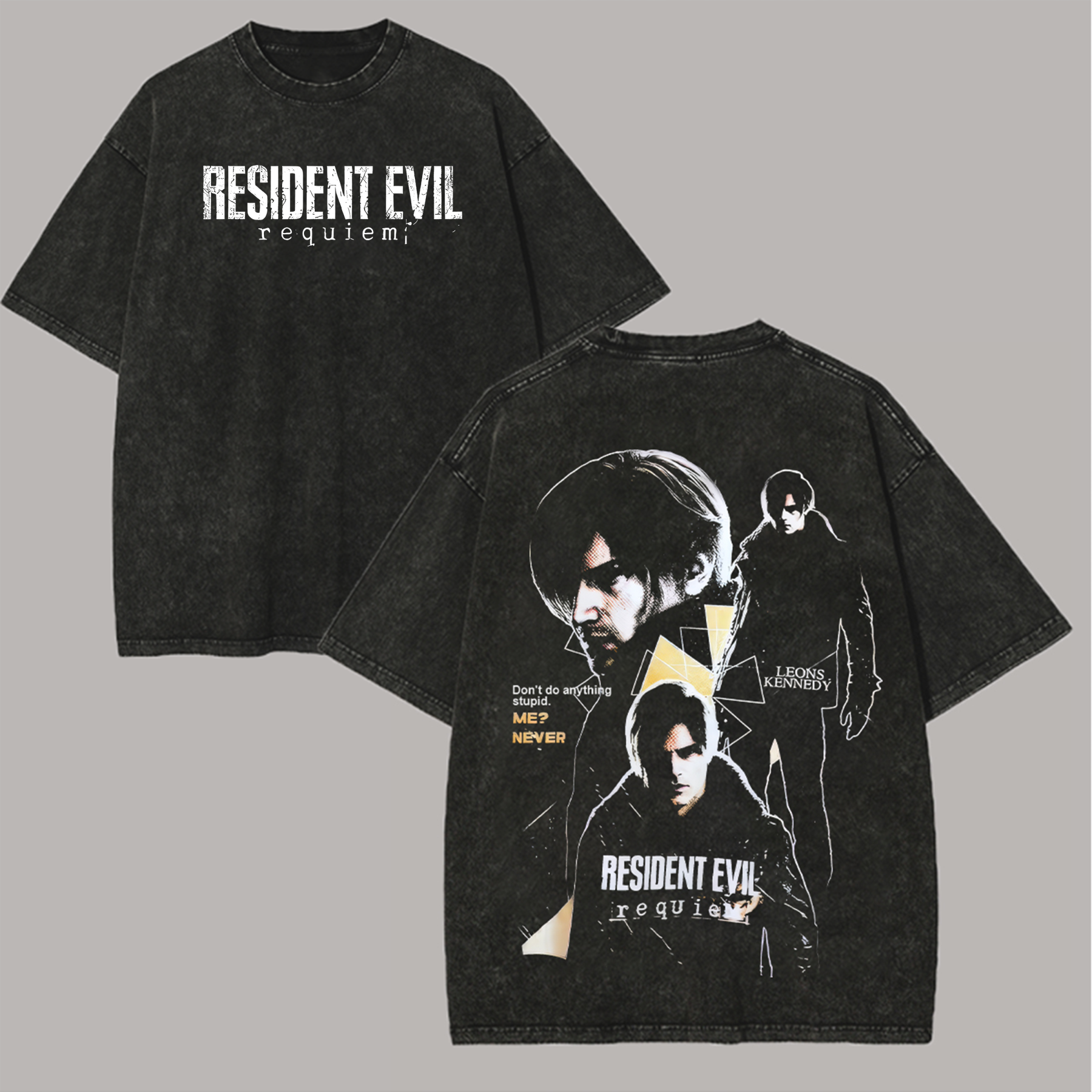 Resident Evil Leon S. Kennedy Printed Unisex Washed T-Shirt