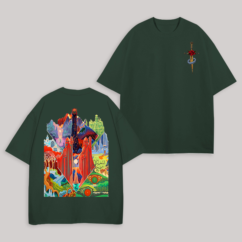The Lord of the Rings Middle-earth Printed Unisex Oversized T-shirt