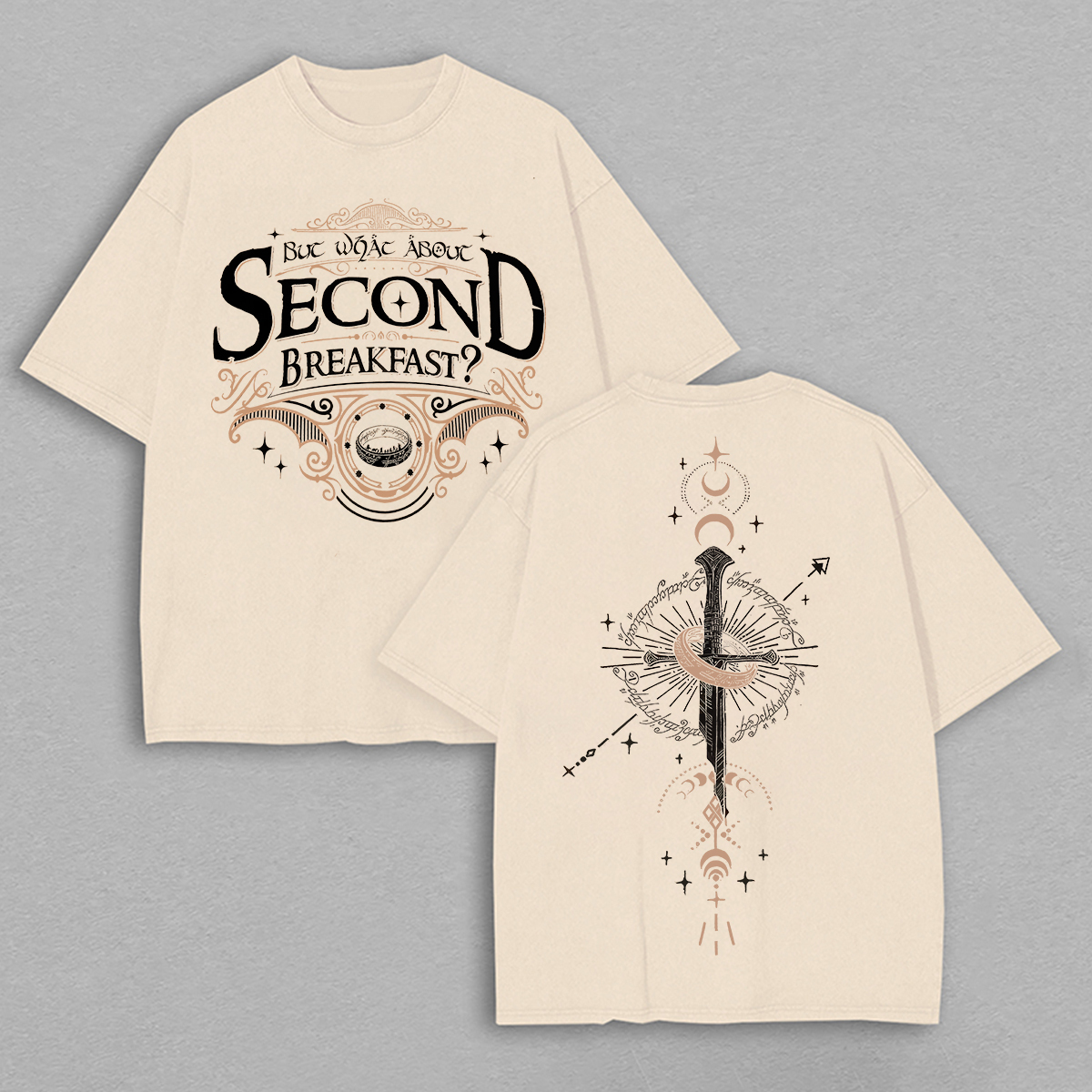The Lord of the Rings Second Breakfast Printed Unisex Oversized T-shir