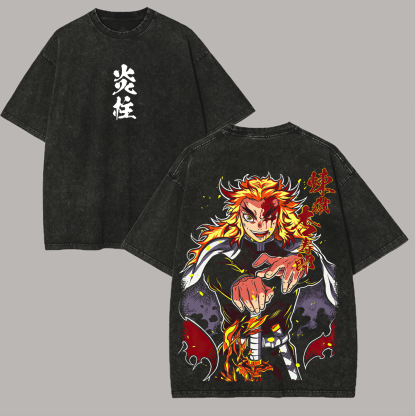 Demon Slayer Printed Unisex Washed T-Shirt
