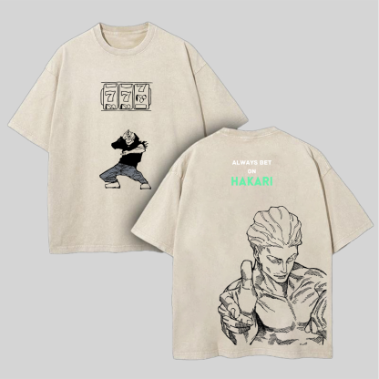 Jujutsu Kaisen Hakari Kinji Printed Unisex Washed T-Shirt