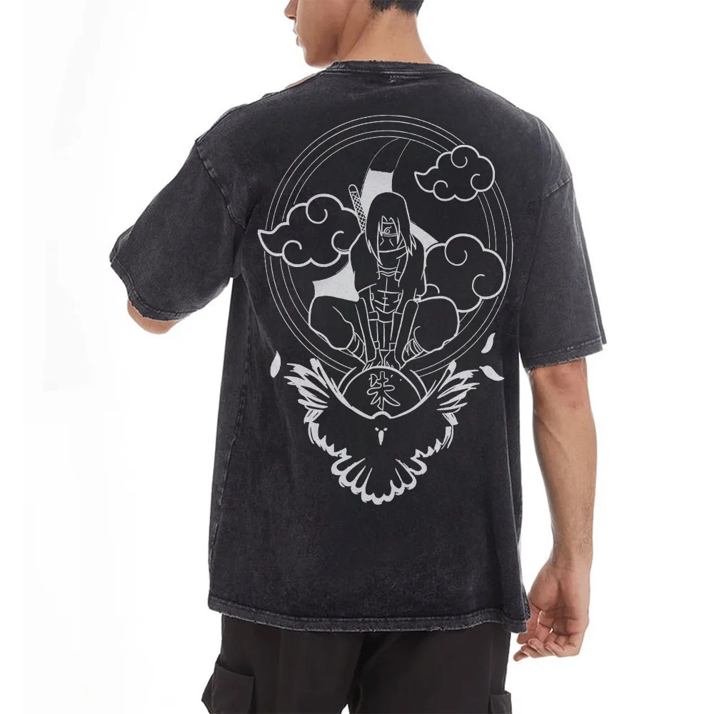 Naruto Itachi Uchiha Oversize Washed T-Shirt- Unisex