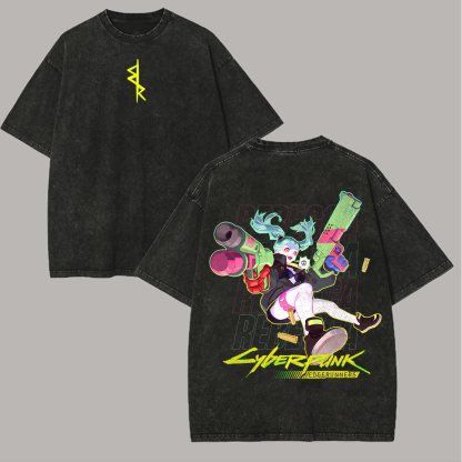 Cyberpunk: Edgerunners Printed Unisex Washed T-Shirt
