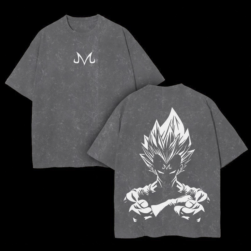 Retro Limited Vegeta Dragon Ball Oversize Washed T-Shirt- Unisex