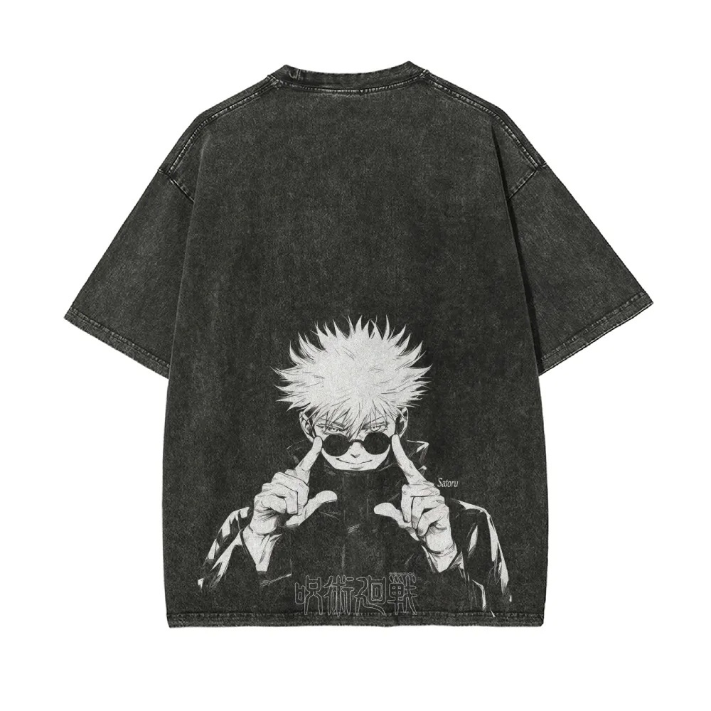 Jujutsu Kaisen Gojo Oversize Washed T-Shirt- Unisex