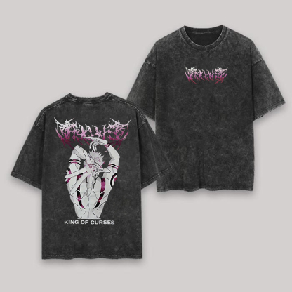 King Of Curses Printed Unisex Washed T-Shirt