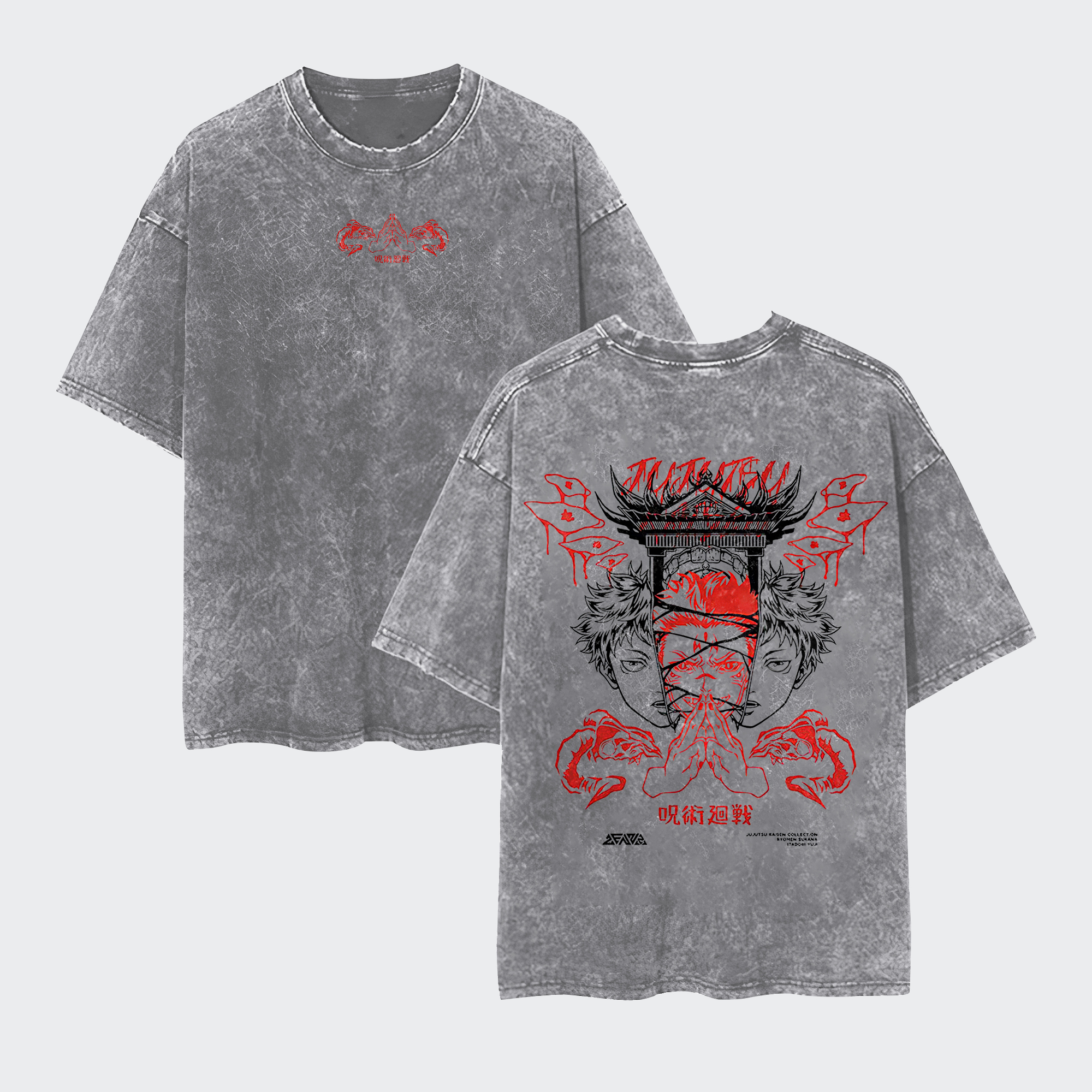 Jujutsu Kaisen Printed Unisex Washed T-Shirt