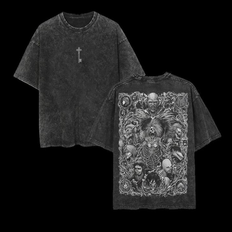 Attack on Titan Oversize Washed T-Shirt