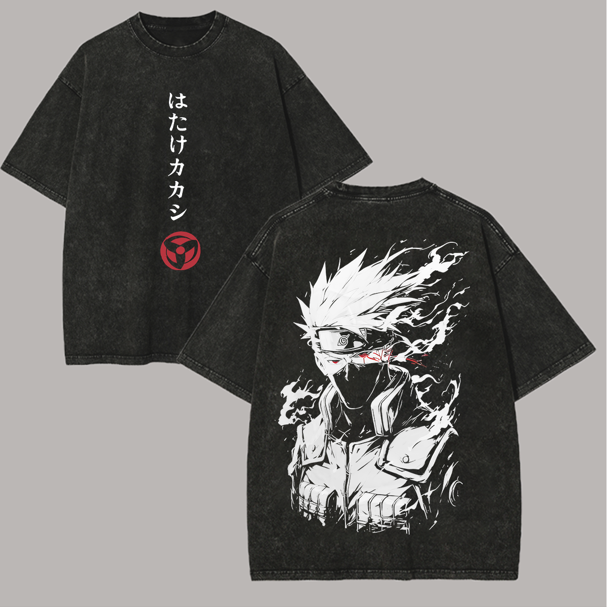 Naruto Kakashi Hatake Printed Unisex Washed T-Shirt