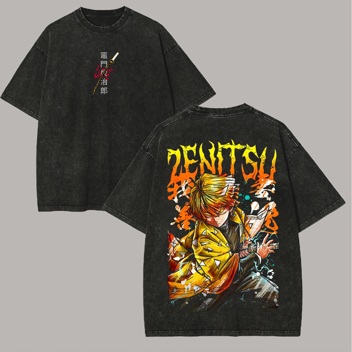 Zenitsu Demon Slayer Printed Unisex Washed T-Shirt