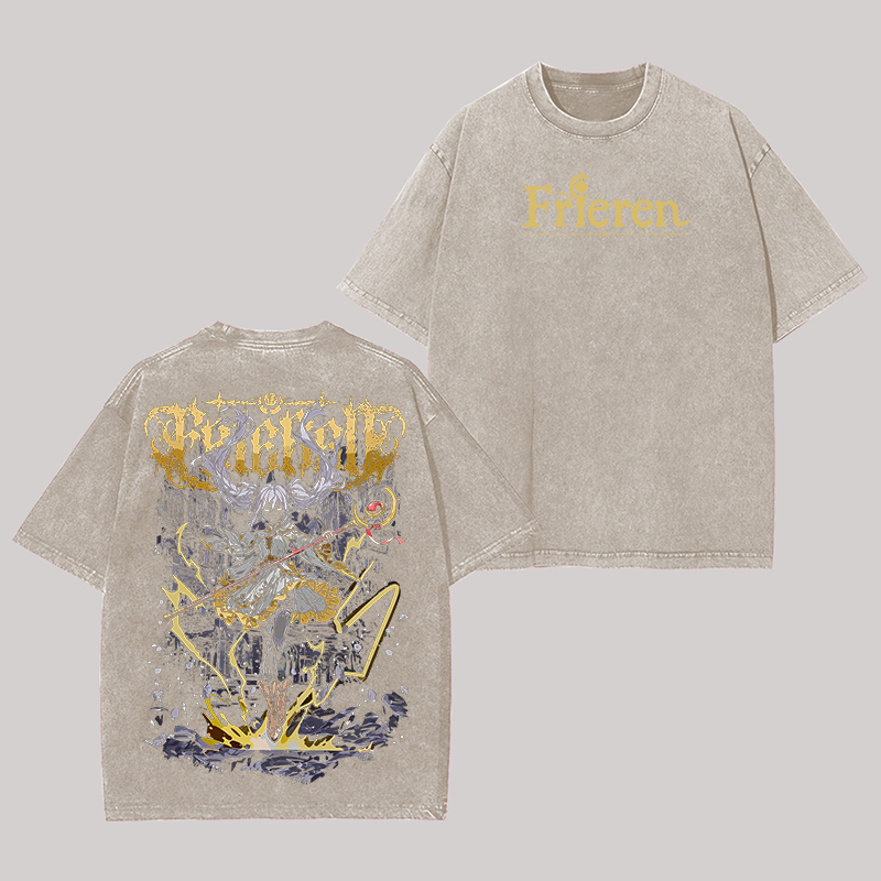 Frieren: Beyond Journey's End Printed Unisex Washed T-Shirt