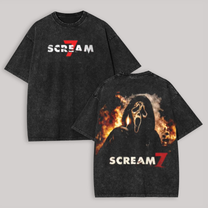 Scream 7 Printed Unisex Washed T-Shirt