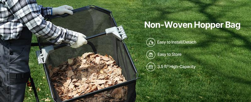 VEVOR Push Lawn Sweeper, 21inch Leaf & Grass Collector, Heavy Duty Thickened Steel Durable to Use with Large Capacity 3.5 cu. ft. Mesh Collection Hopper Bag, 2 Spinning Brushes